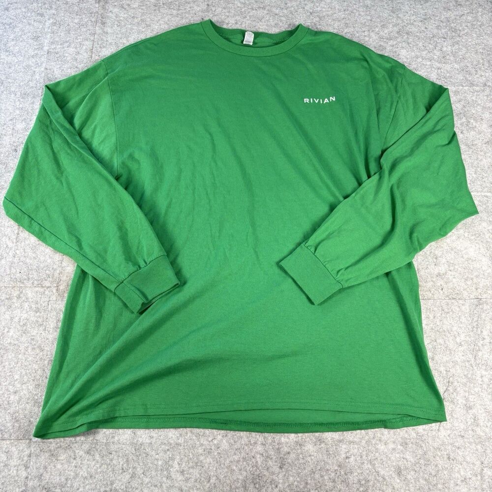 Rivian Keep the World Adventurous Forever Long Sleeve Shirt 2XL RARE GREEN NWOT
